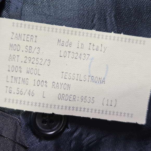 VTG Zanieri Lanificio Cessilstrona Wool Sport Coat Mens 38L Houndstooth Blazer - Picture 16 of 16